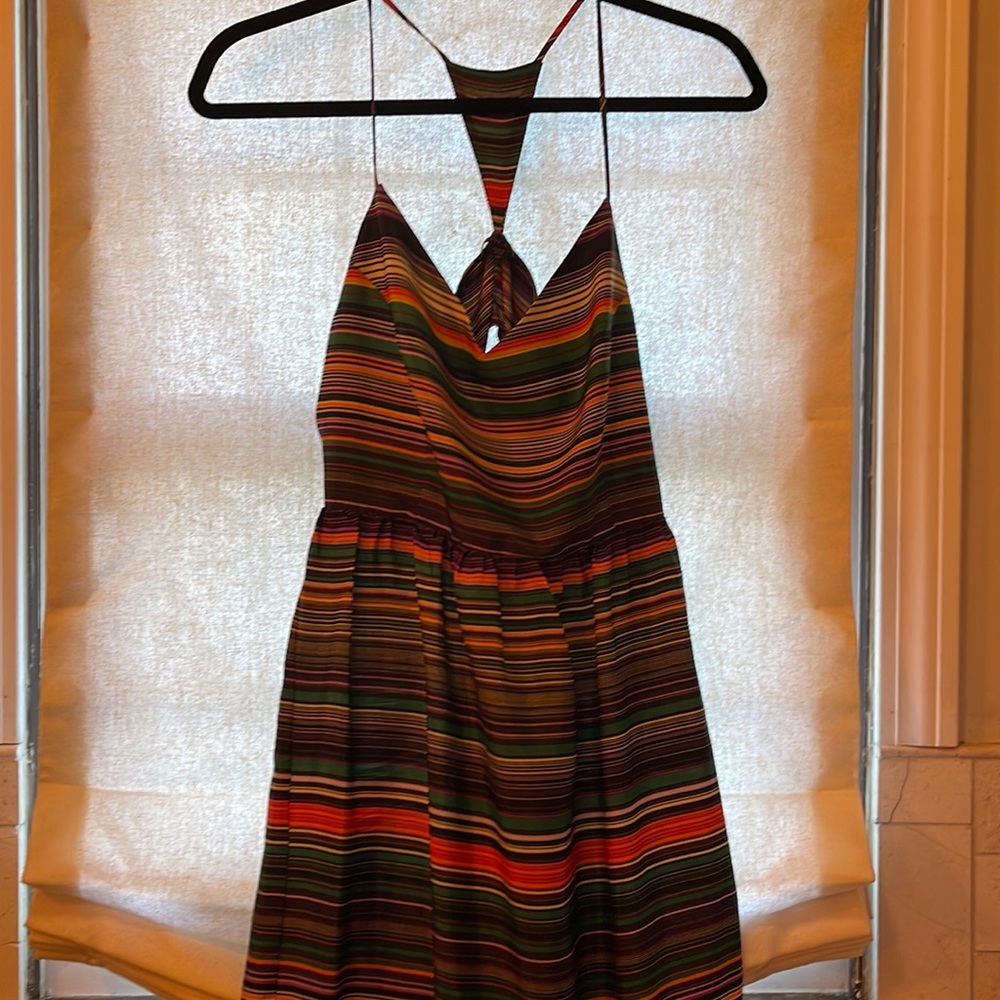 Long satin summer dress with side zip. Never worn.